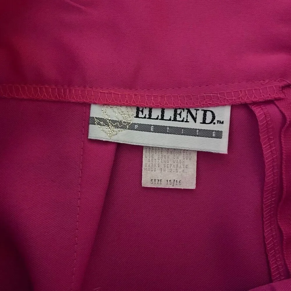 Vintage ELLEN D. Petite Barbiecore Hot Pink Pencil Career Skirt Size 15/16